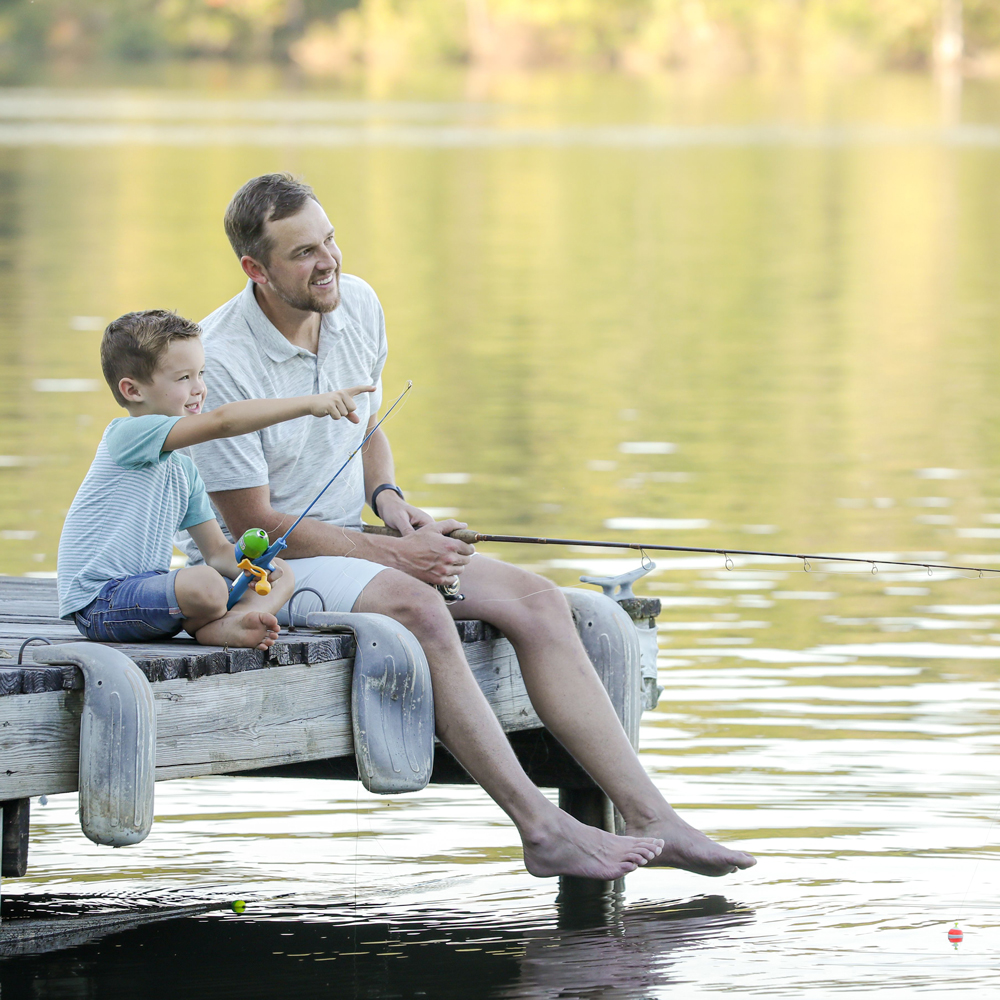 Father and son fishing