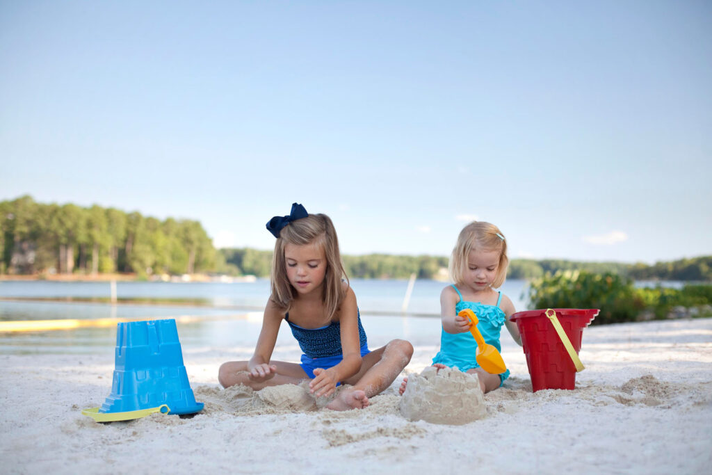 Kids playing in sand