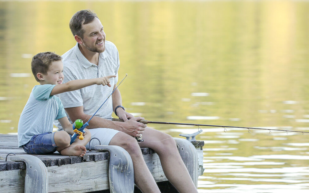 Father and son fishing