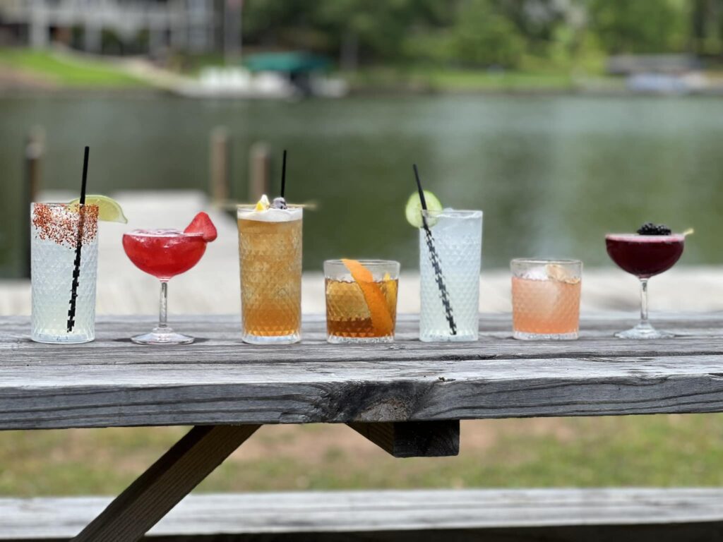 Drinks alongside Lake Oconee